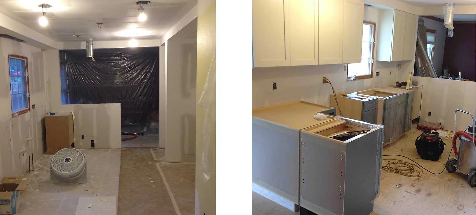 The Medina kitchen while construction was in progress